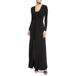 NWT Alice + Olivia SALINA Long Gown Tie Front L